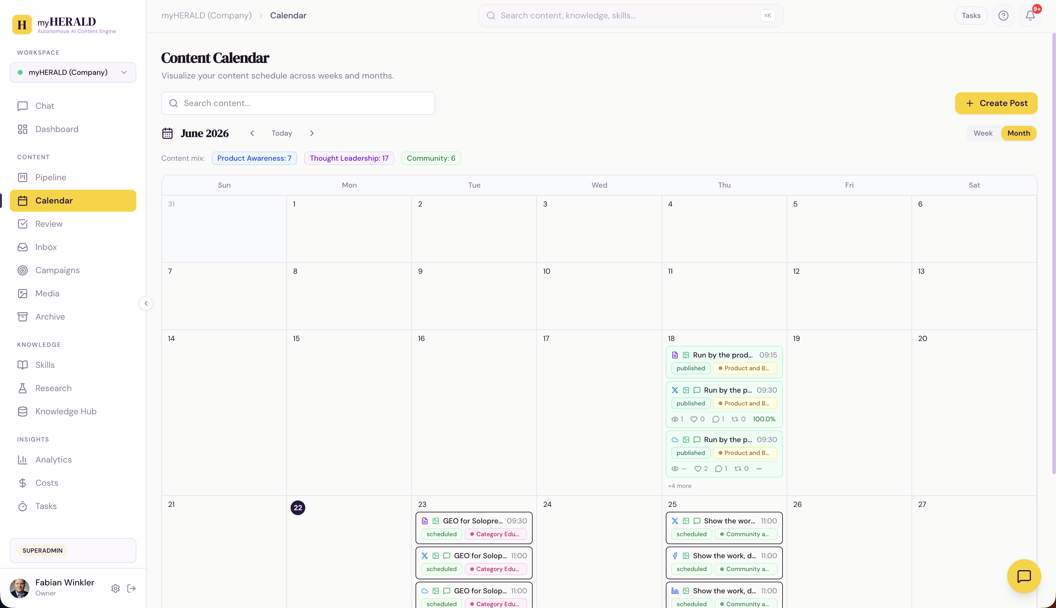A cleaner, faster content calendar