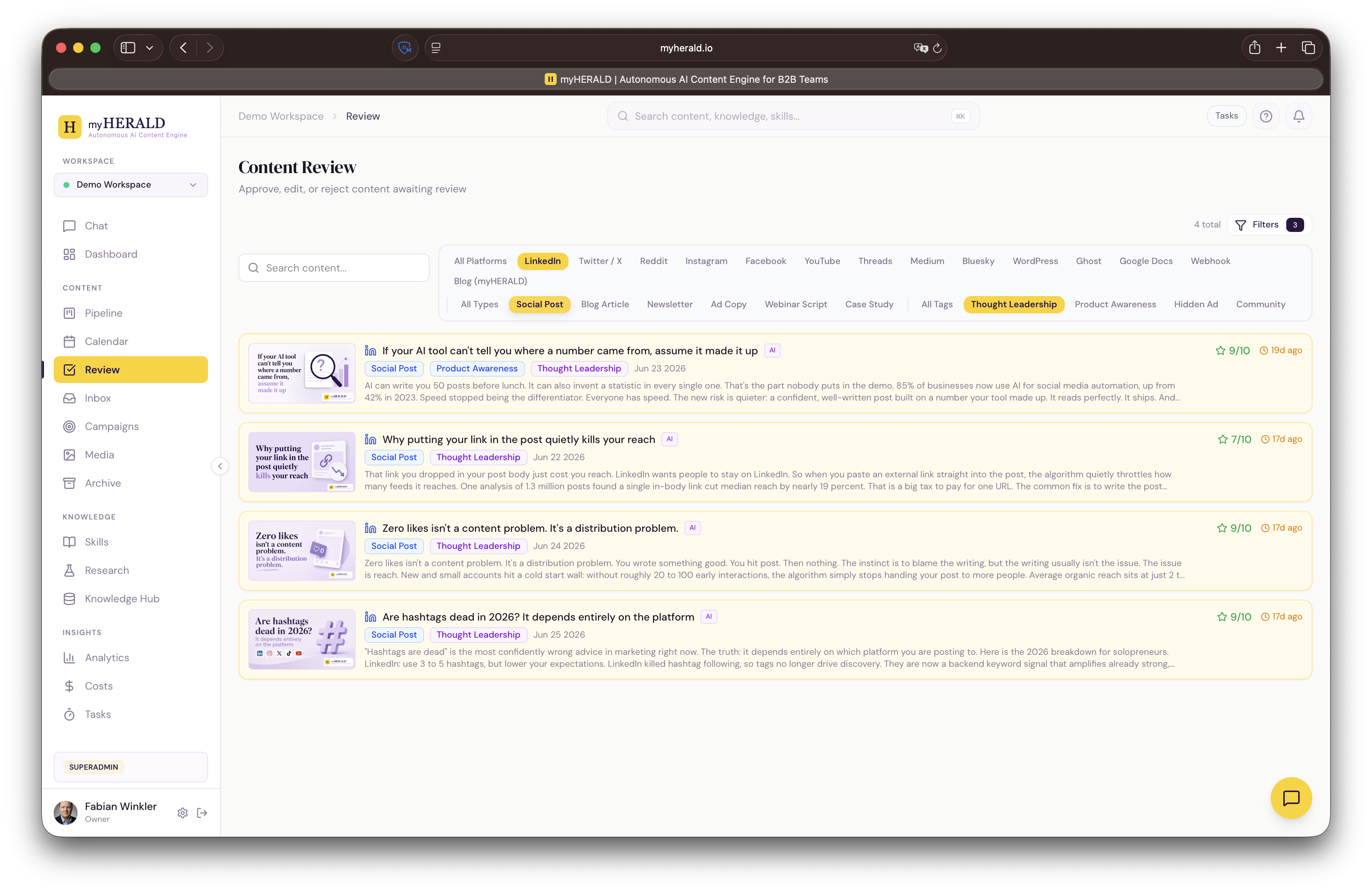 Filter and search your review board